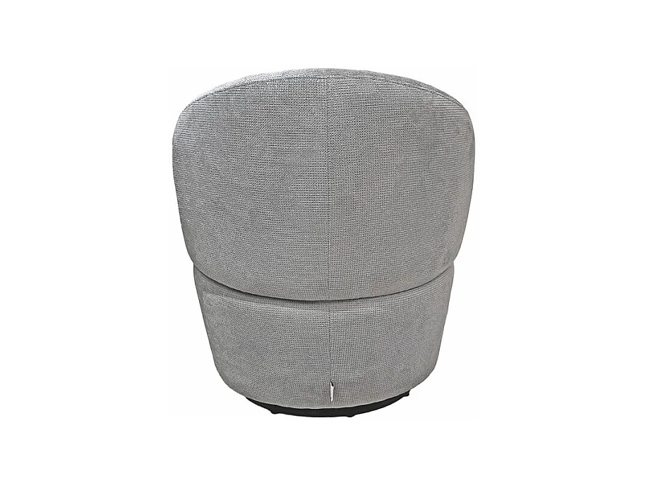 Fauteuil rond pivotant 360° tissu chenille doux gris – COROLLA
