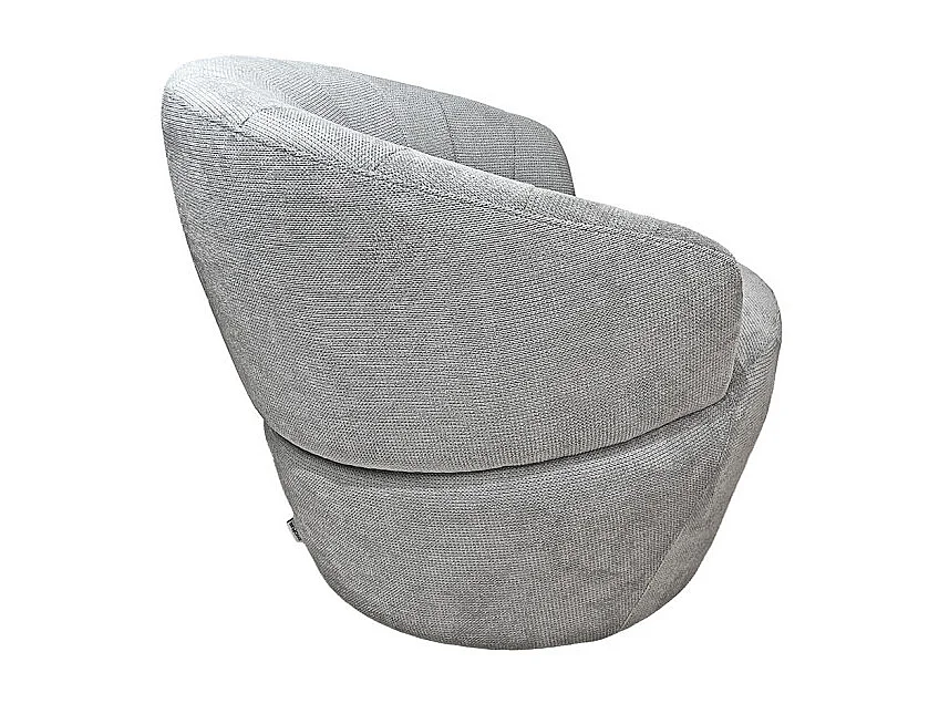 Fauteuil rond pivotant 360° tissu chenille doux gris – COROLLA