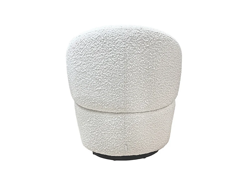 Fauteuil rond pivotant 360° tissu bouclette écru – COROLLA