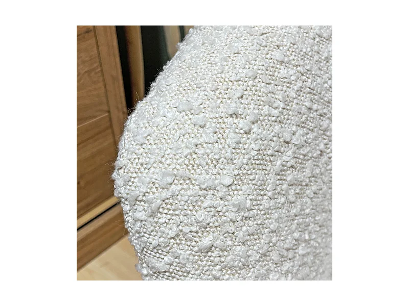 Fauteuil rond pivotant 360° tissu bouclette écru – COROLLA