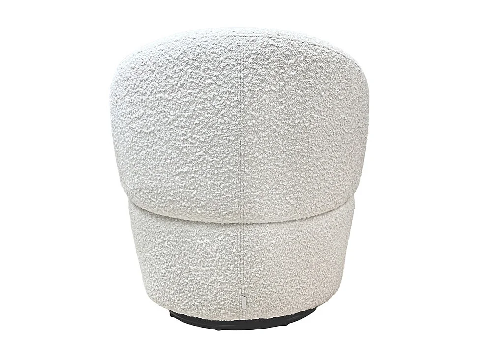 Fauteuil rond pivotant 360° tissu bouclette écru – COROLLA
