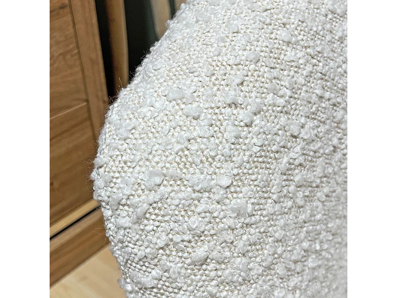 Fauteuil rond pivotant 360° tissu bouclette écru – COROLLA