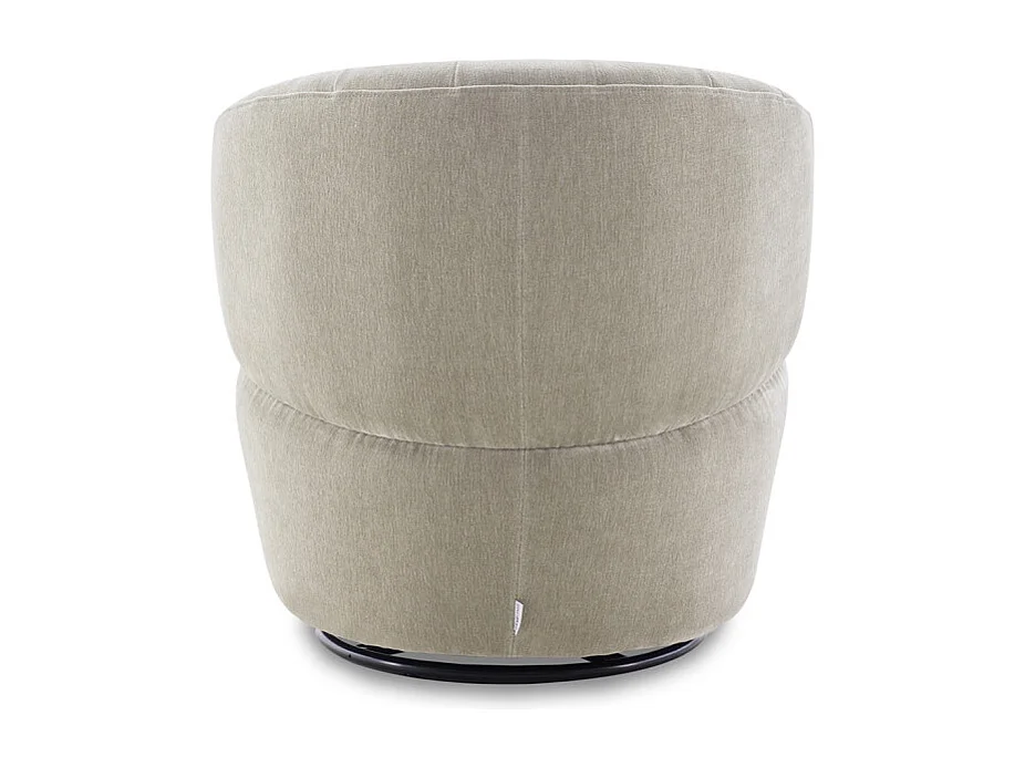 Fauteuil rond pivotant 360° tissu doux microfibre taupe – COROLLA