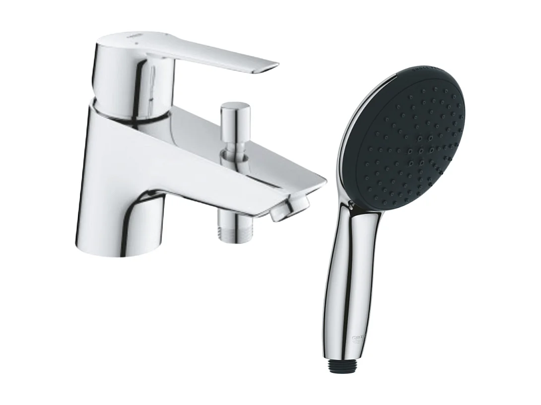 Mitigeur bain douche monotrou GROHE Start 2021 Quickfix + Douchette 2 jets GROHE Vitalio Start 110