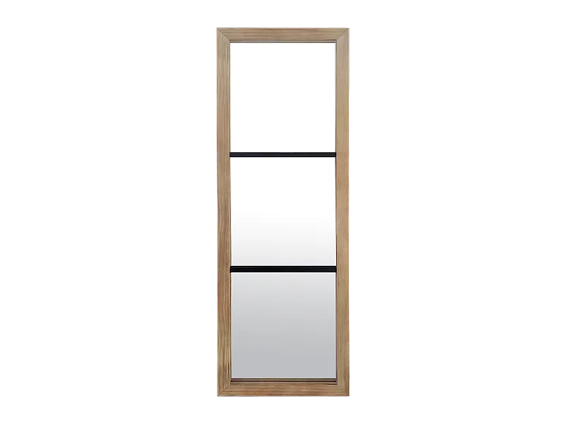 Miroir rectangulaire industriel métal et bois 50x150cm