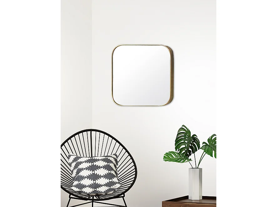 Miroir carré aux bords fins 60x60cm Or