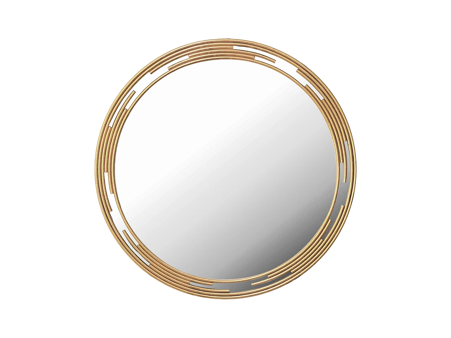 Miroir design rond en métal doré 80cm