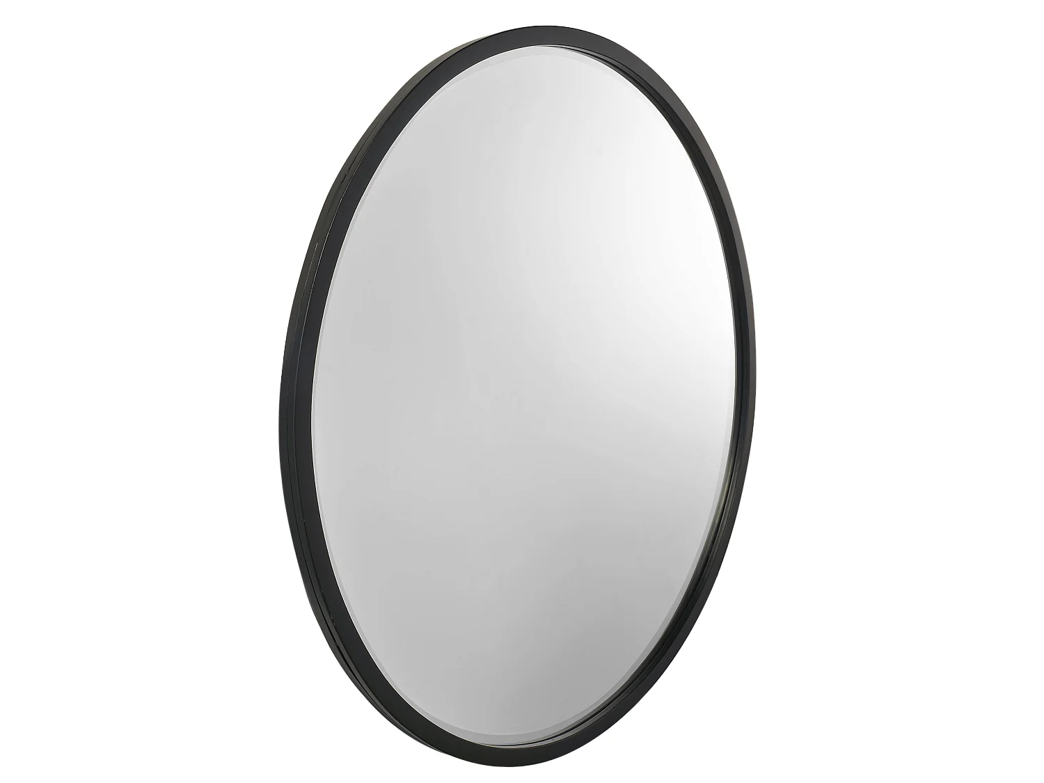 Miroir biseauté rond métal 60x60cm