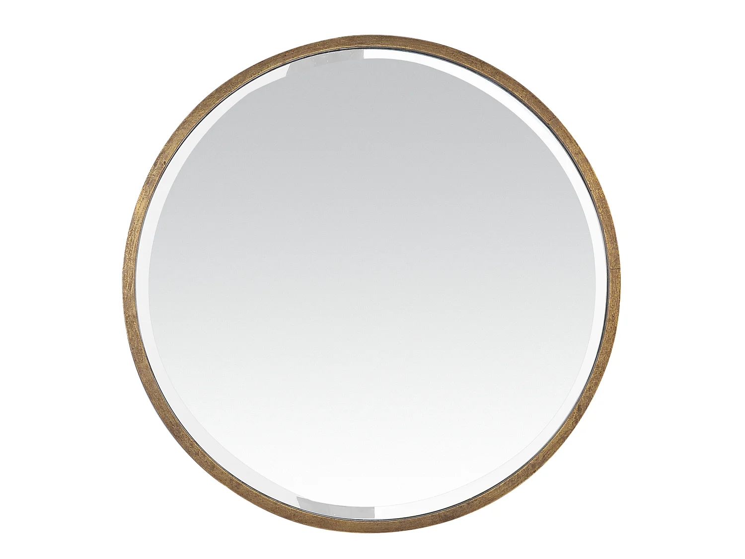 Miroir biseauté rond doré 80x80cm