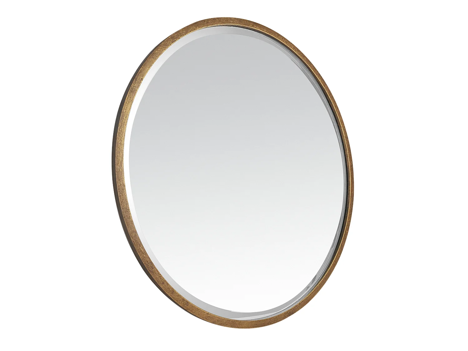 Miroir biseauté rond doré 80x80cm