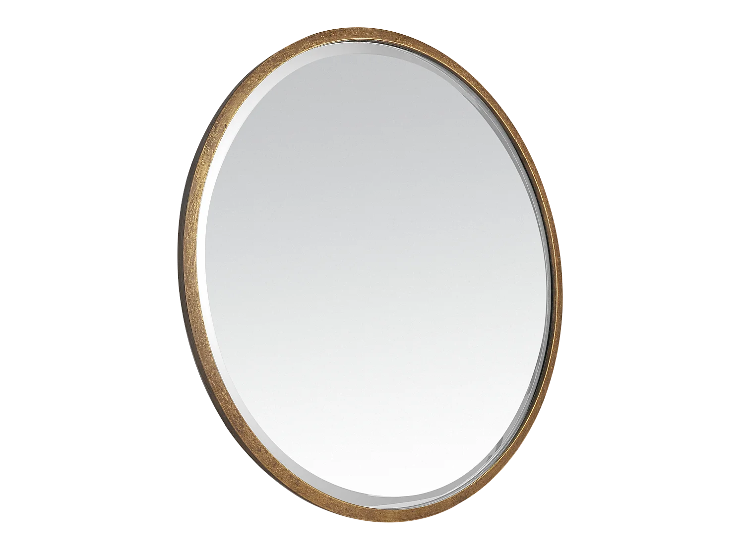 Miroir biseauté rond doré 80x80cm