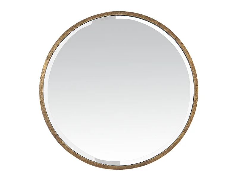 Miroir biseauté rond doré 80x80cm