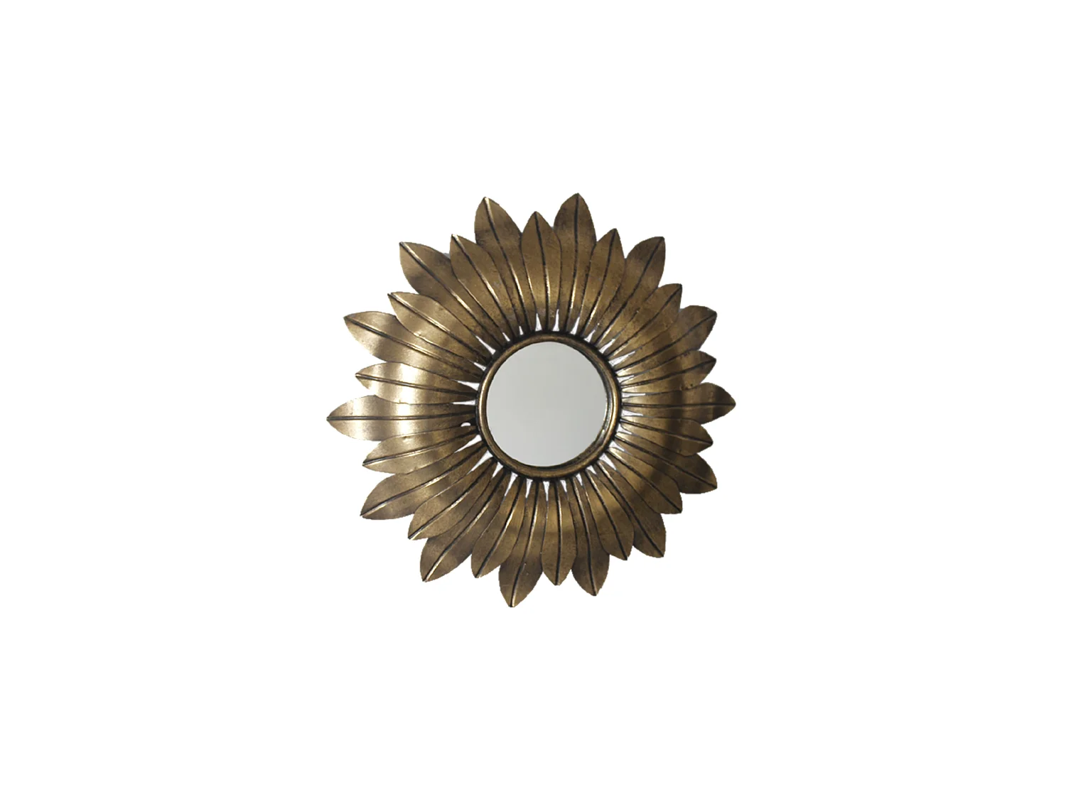 Miroir soleil métal doré 43,5cm