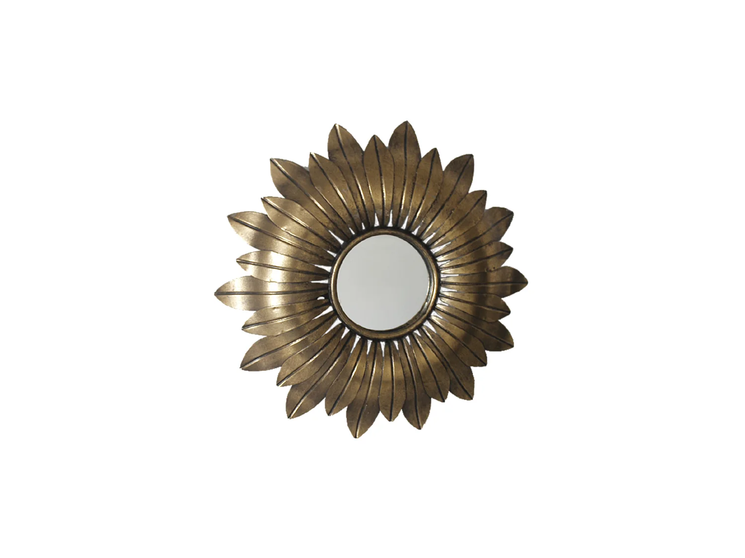 Miroir soleil métal doré 43,5cm
