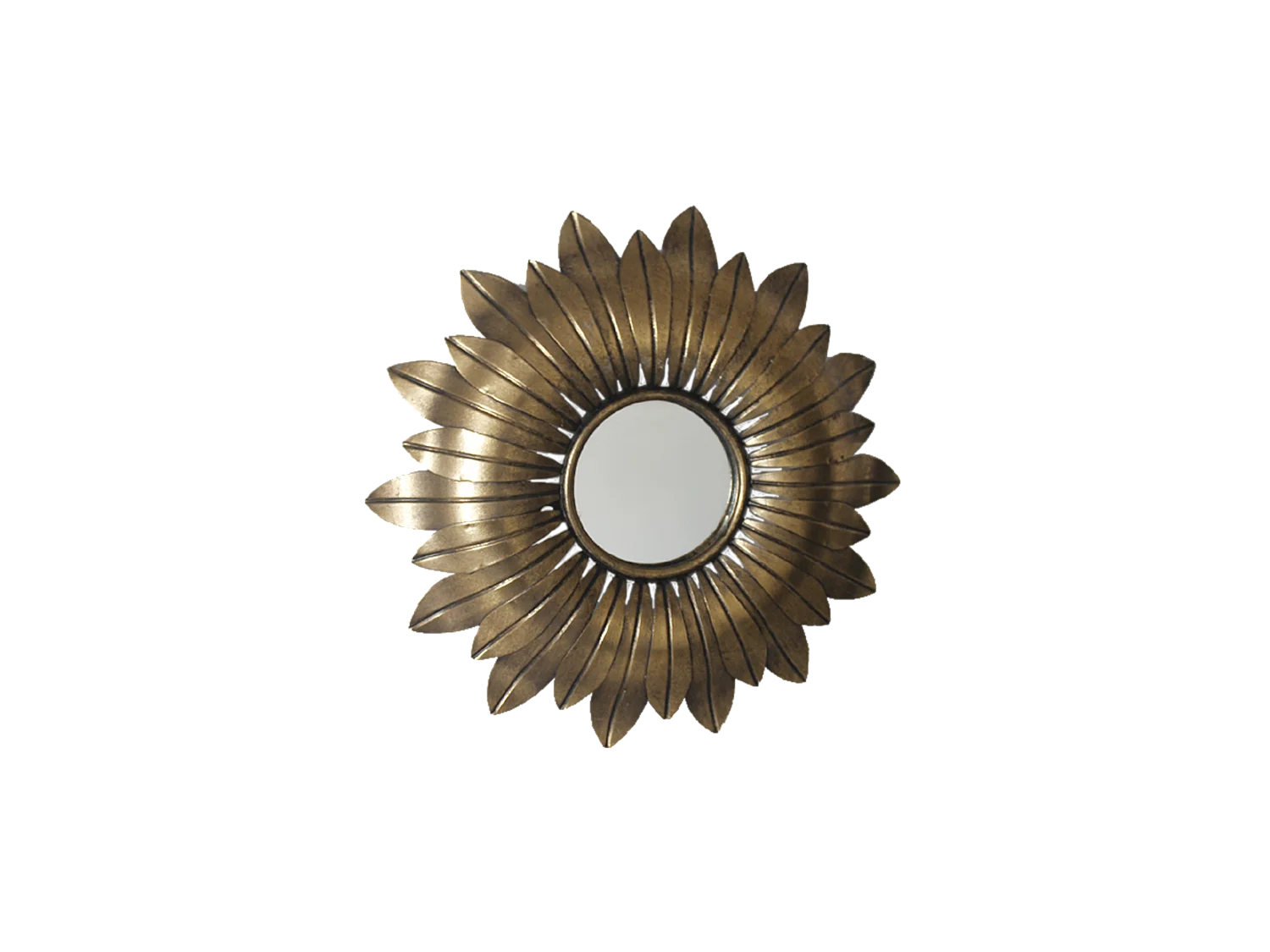 Miroir soleil métal doré 43,5cm