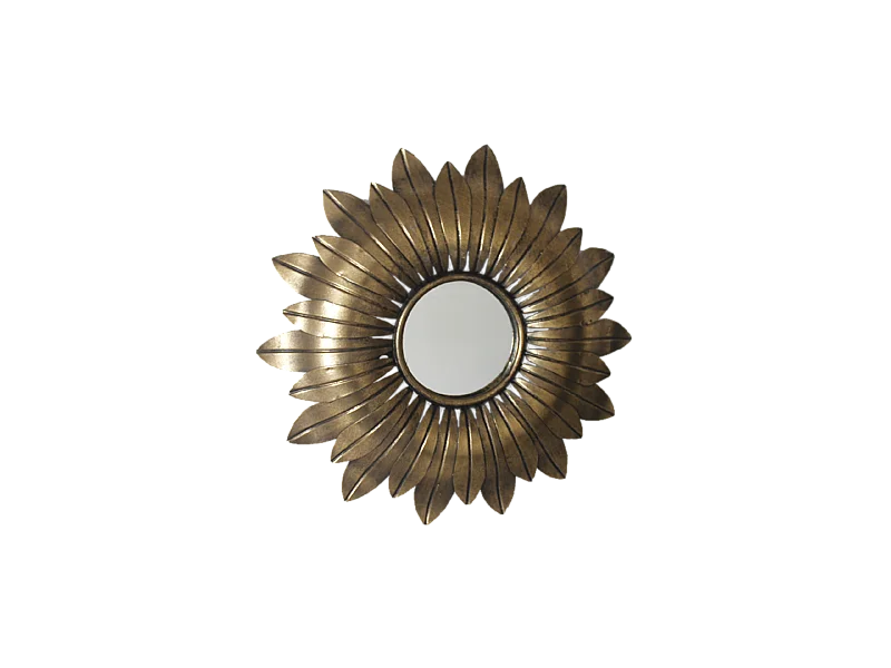Miroir soleil métal doré 43,5cm