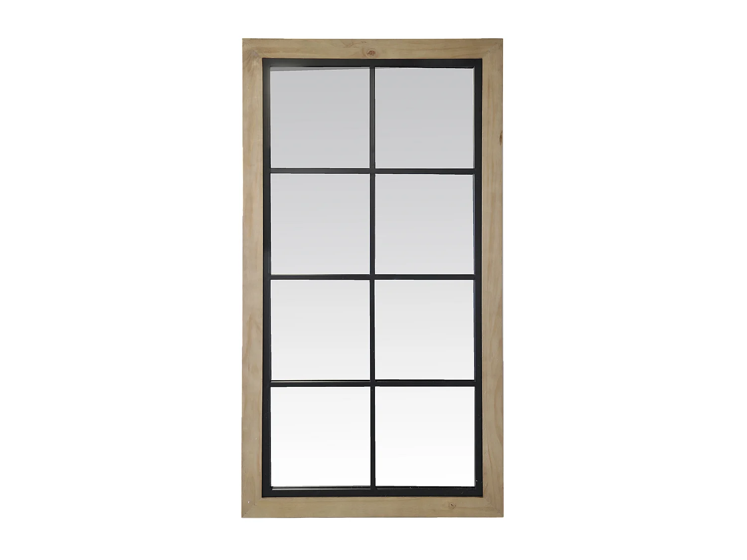 Miroir industriel en bois et métal 65x123cm