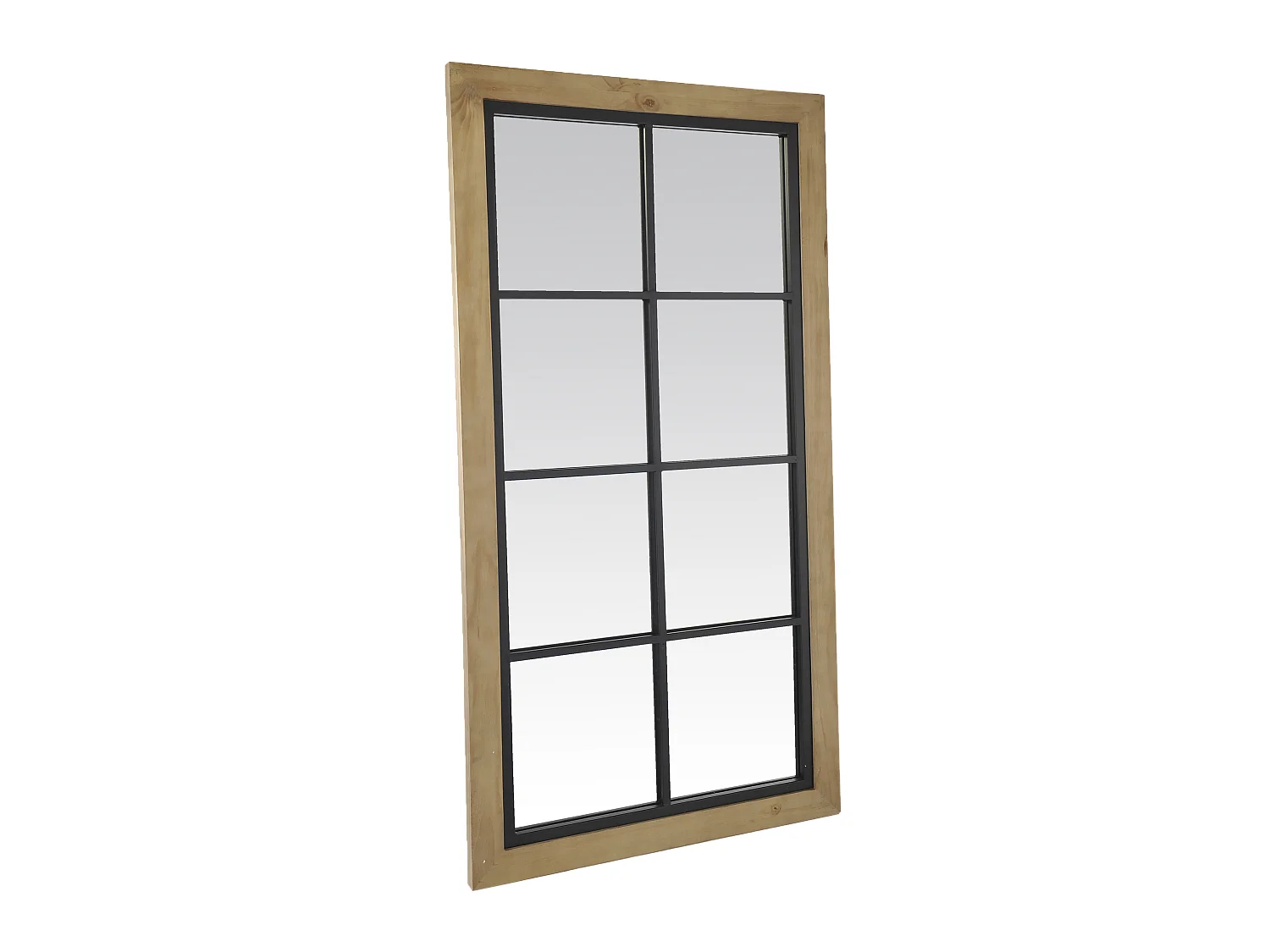 Miroir industriel en bois et métal 65x123cm