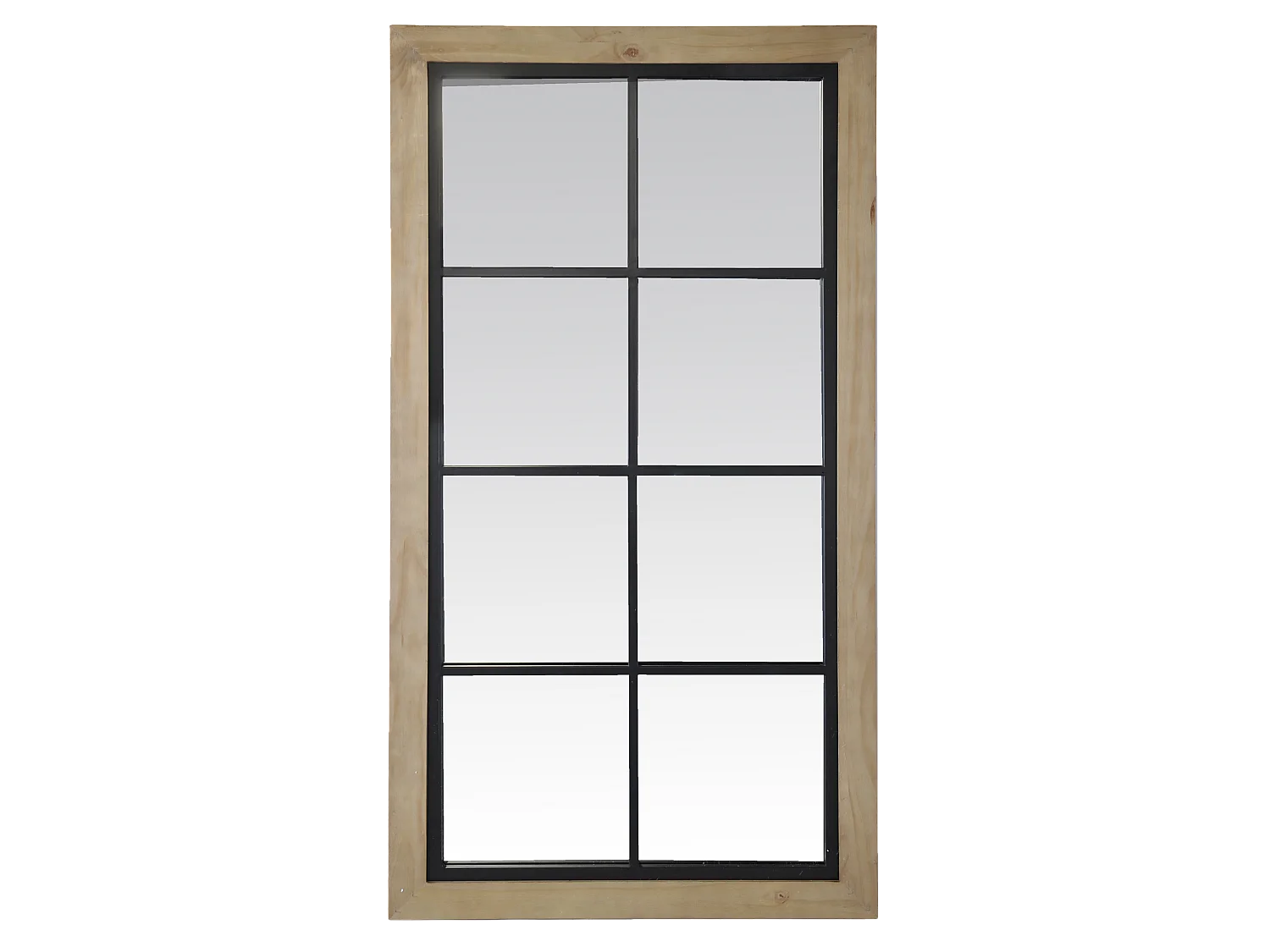 Miroir industriel en bois et métal 65x123cm