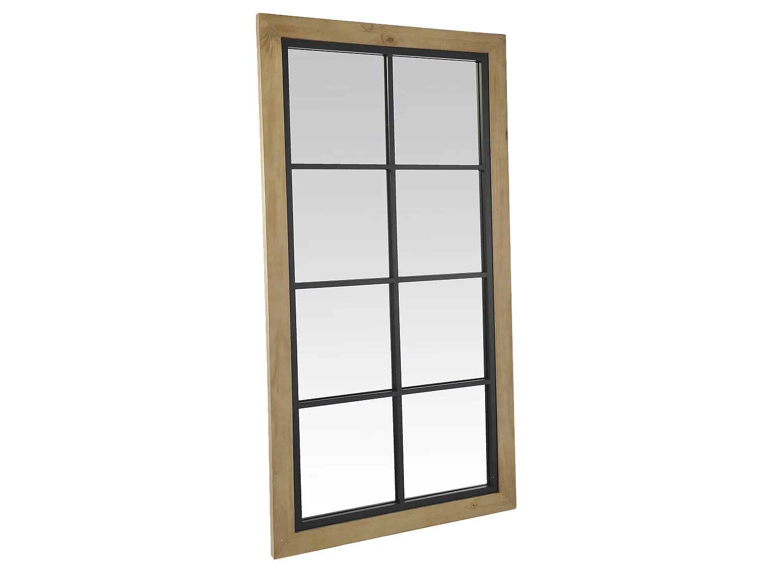 Miroir industriel en bois et métal 65x123cm