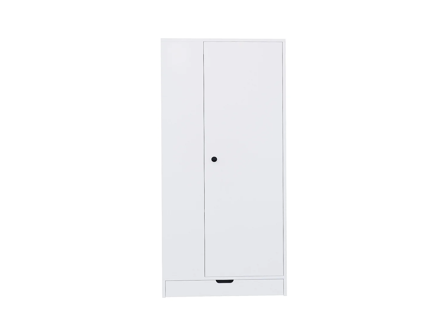 Armoire 70x40x170 cm - 1 porte - avec étagères - 1 tiroir - Blanc