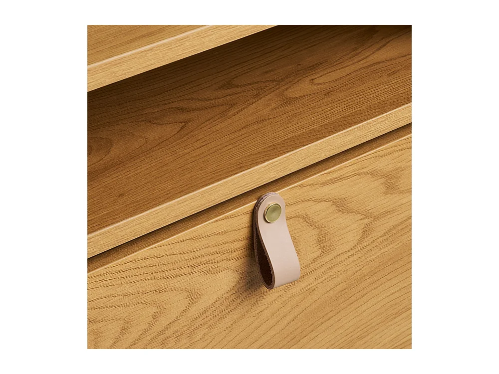 Barco - Meuble à chaussures 2 portes en bois et métal L62cm - Bois clair