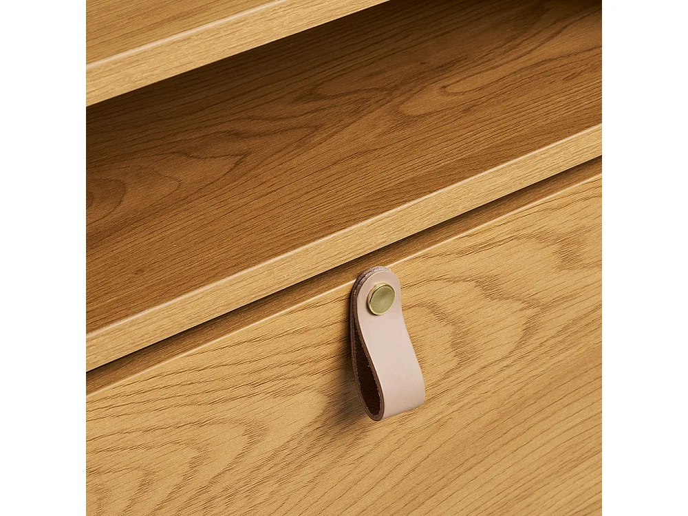 Barco - Meuble à chaussures 2 portes en bois et métal L62cm - Bois clair