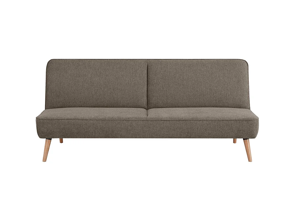 Swan - Canapé convertible 3,5 places en tissu - Marron