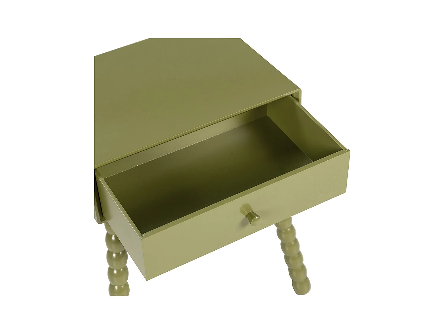 Enko - Table de chevet 1 tiroir en bois  - Vert olive