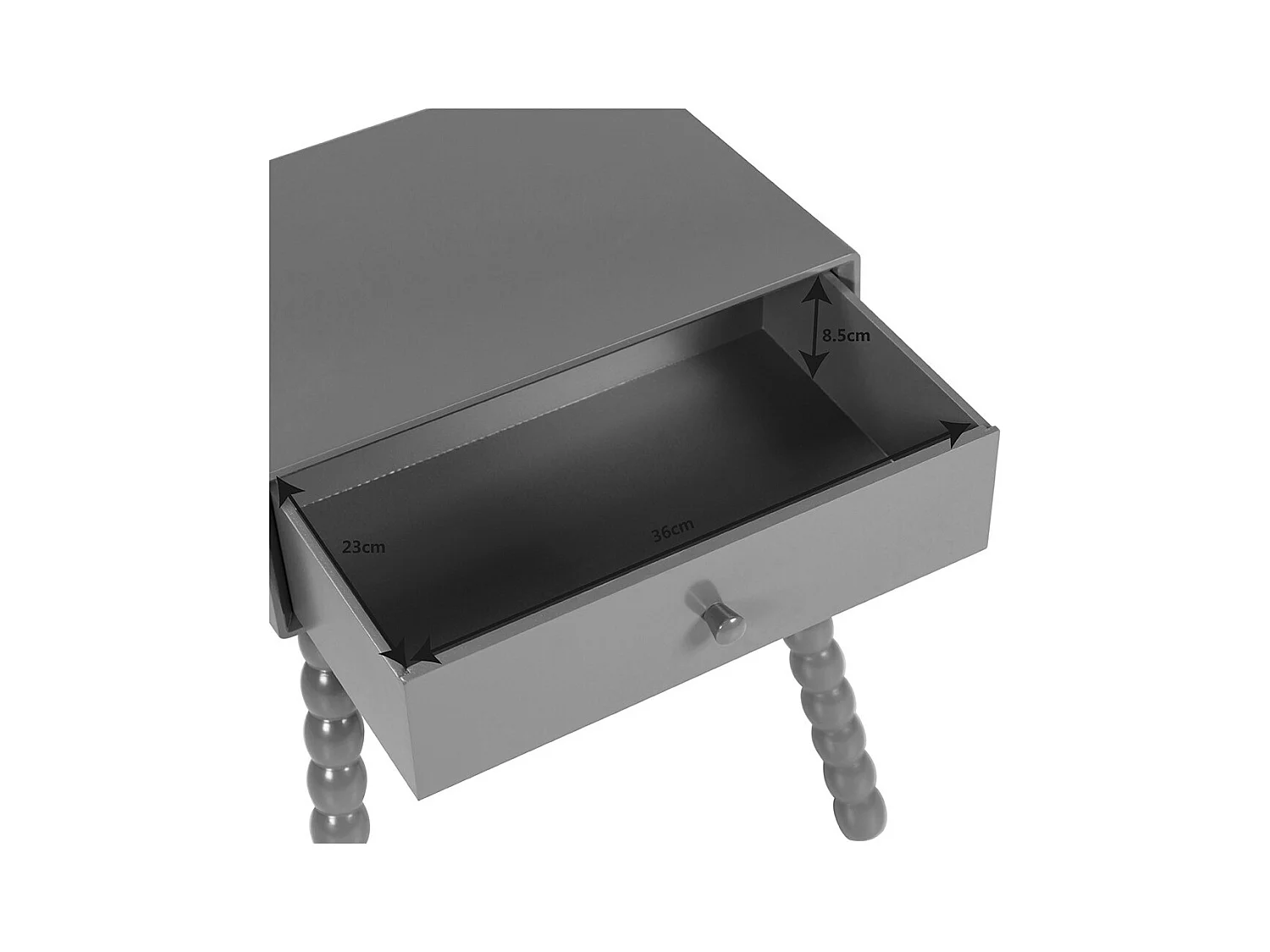 Enko - Table de chevet 1 tiroir en bois  - Vert olive