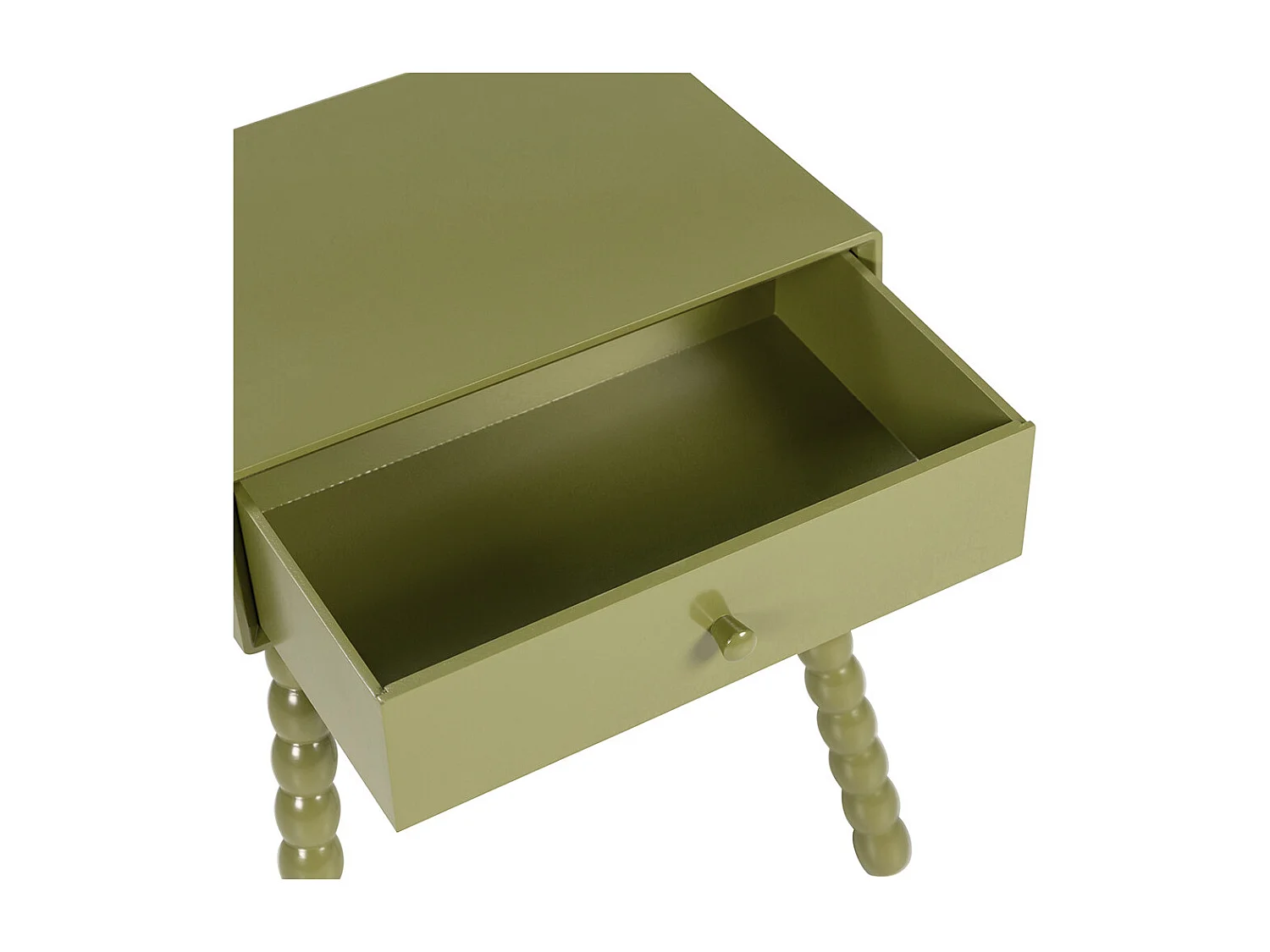 Enko - Table de chevet 1 tiroir en bois  - Vert olive