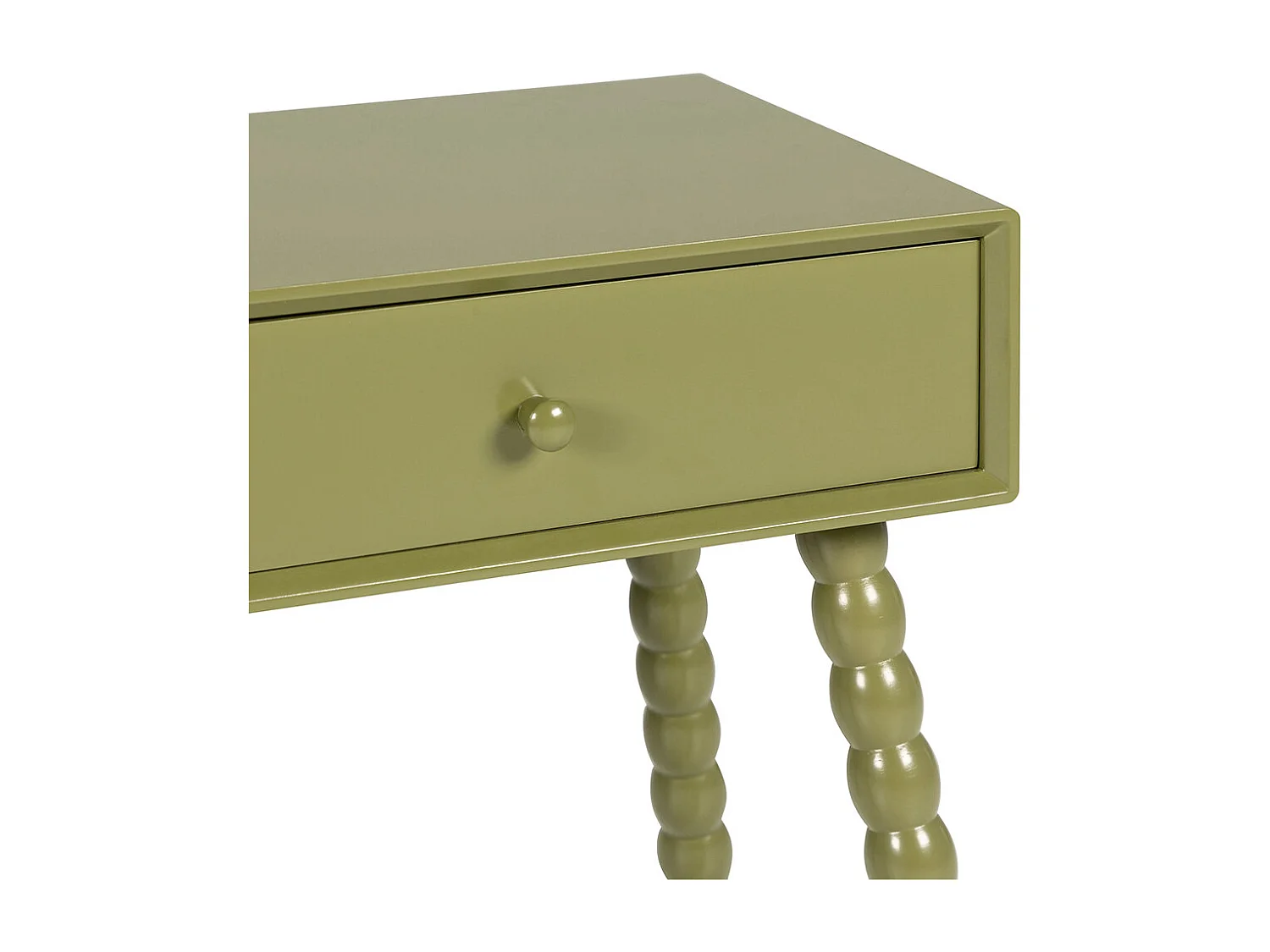 Enko - Table de chevet 1 tiroir en bois  - Vert olive