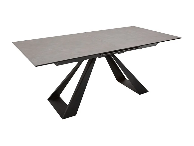 Table de salle à manger OBLIKA – Extensible 180 à 230 cm – Céramique grise anthracite et métal
