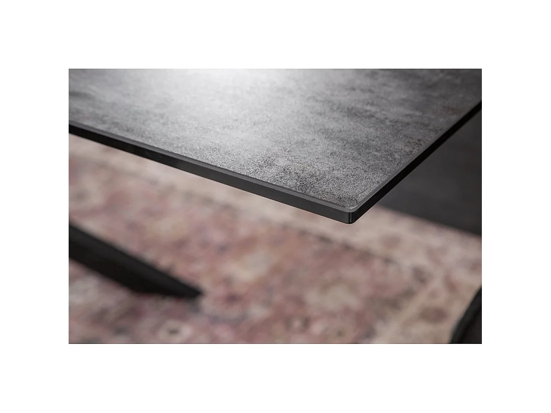 Table de salle à manger STELIX – Extensible 180 à 260 cm – Structure métal et plateau en verre trempé et céramique