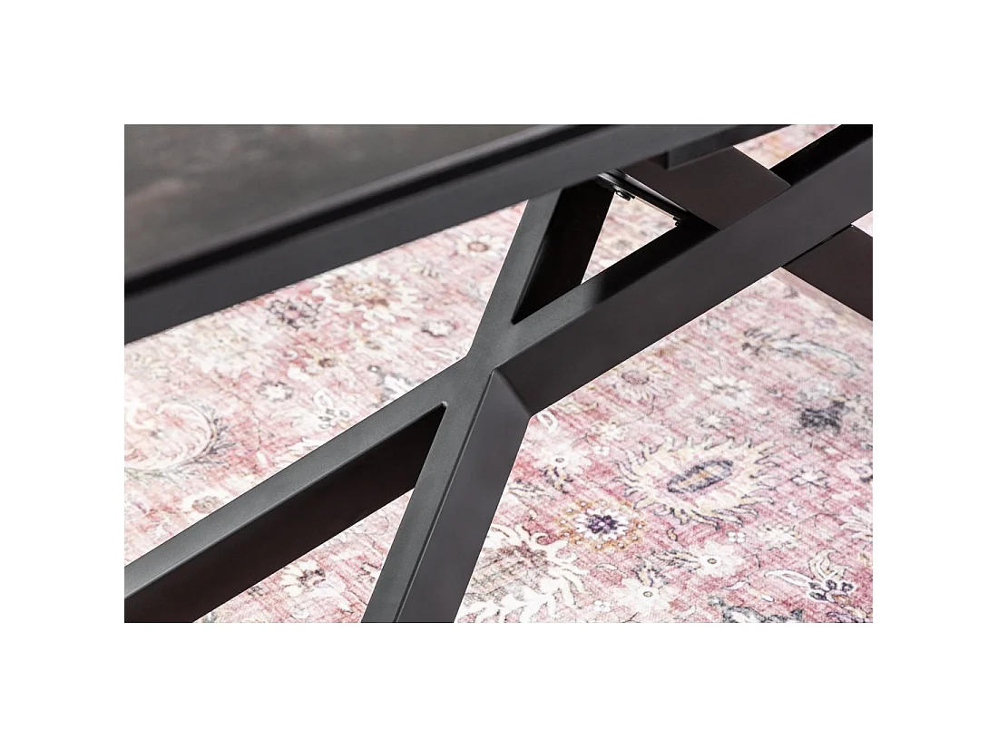 Table de salle à manger STELIX – Extensible 180 à 260 cm – Structure métal et plateau en verre trempé et céramique