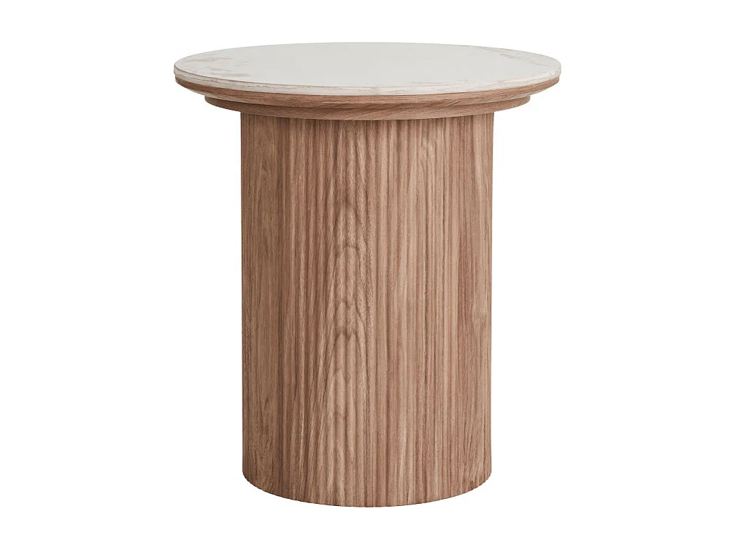 Isa salontafel hoektafel Ø45cm keramiek wit.