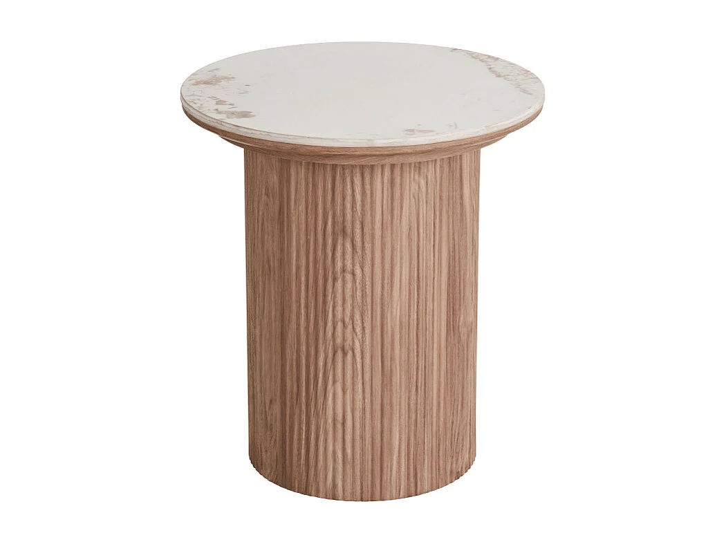 Isa salontafel hoektafel Ø45cm keramiek wit.