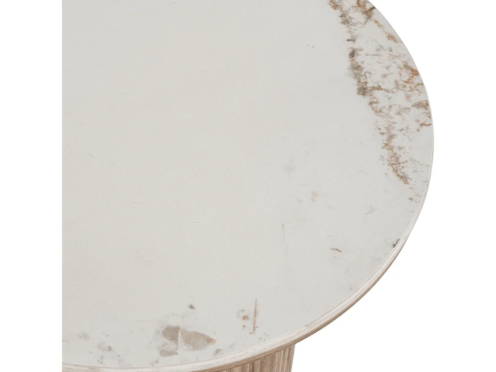 Isa salontafel hoektafel Ø45cm keramiek wit.