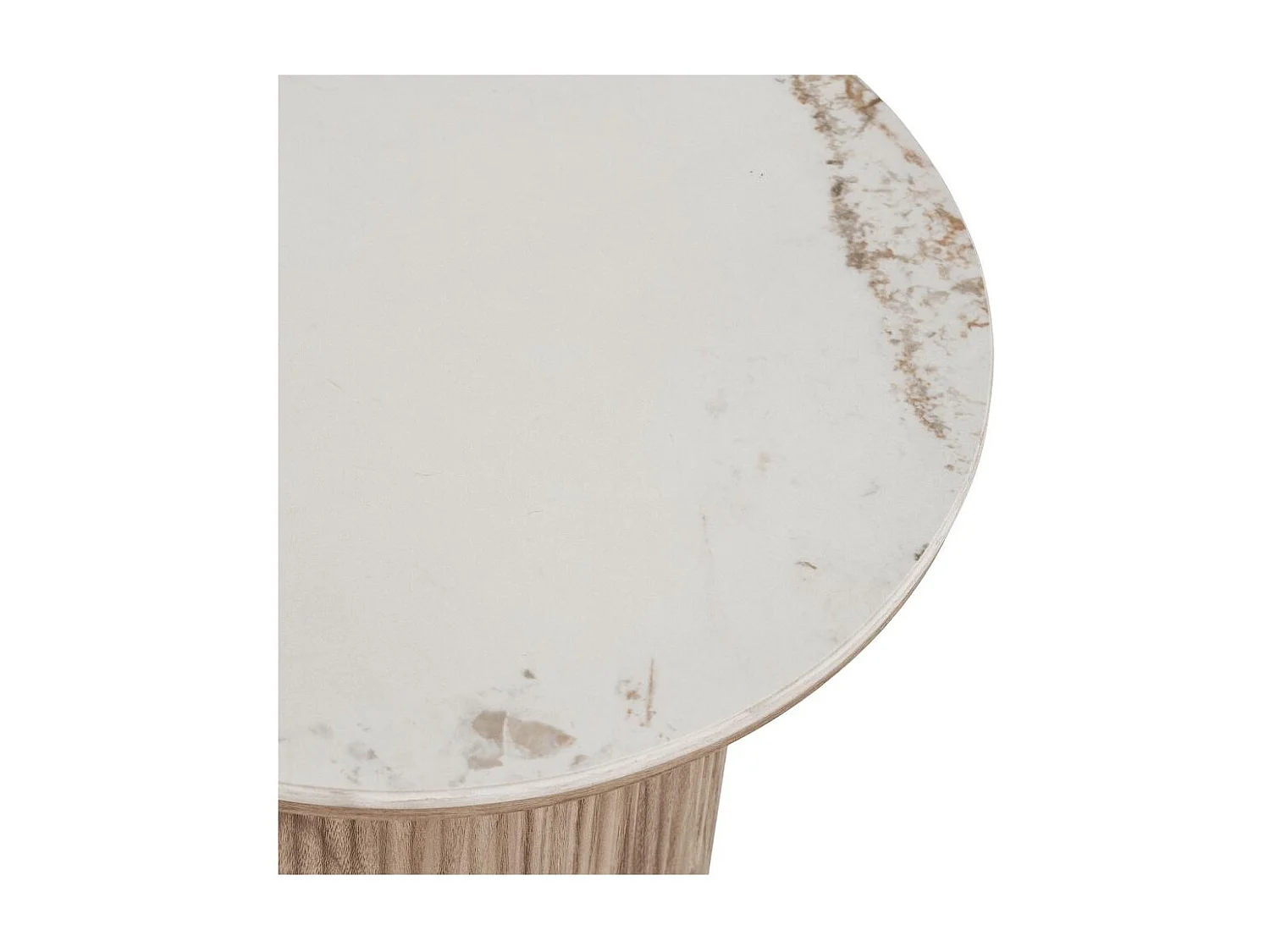 Isa table basse table d’angle Ø45 cm céramique blanche.