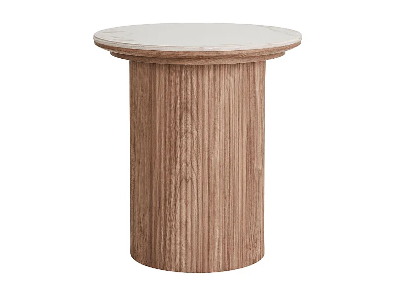 Isa salontafel hoektafel Ø45cm keramiek wit.