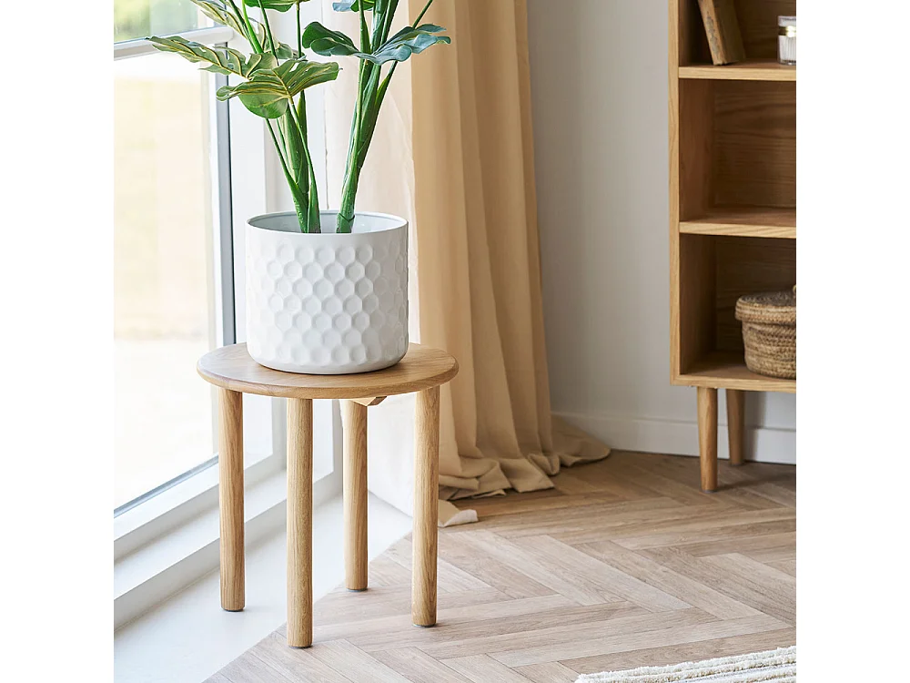 Jena - Table d'appoint ronde en bois ø40cm - Bois clair