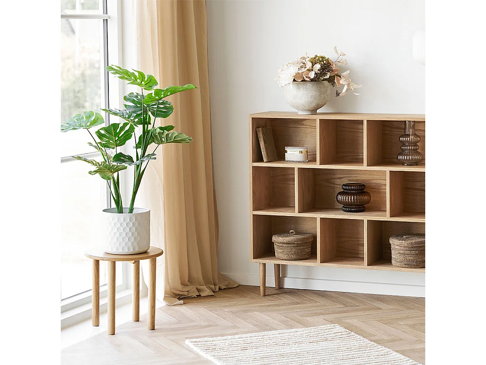 Jena - Table d'appoint ronde en bois ø40cm - Bois clair