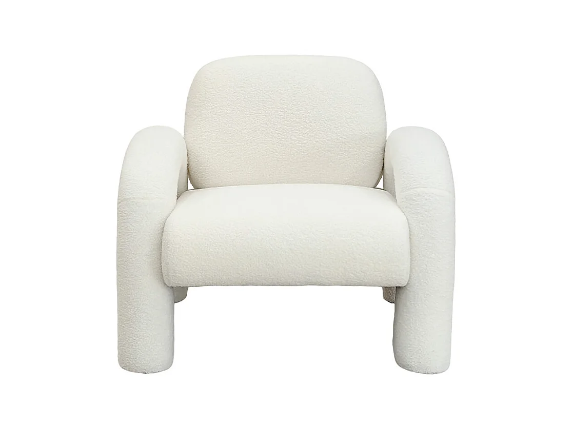 Mio - Fauteuil en tissu bouclette - Blanc