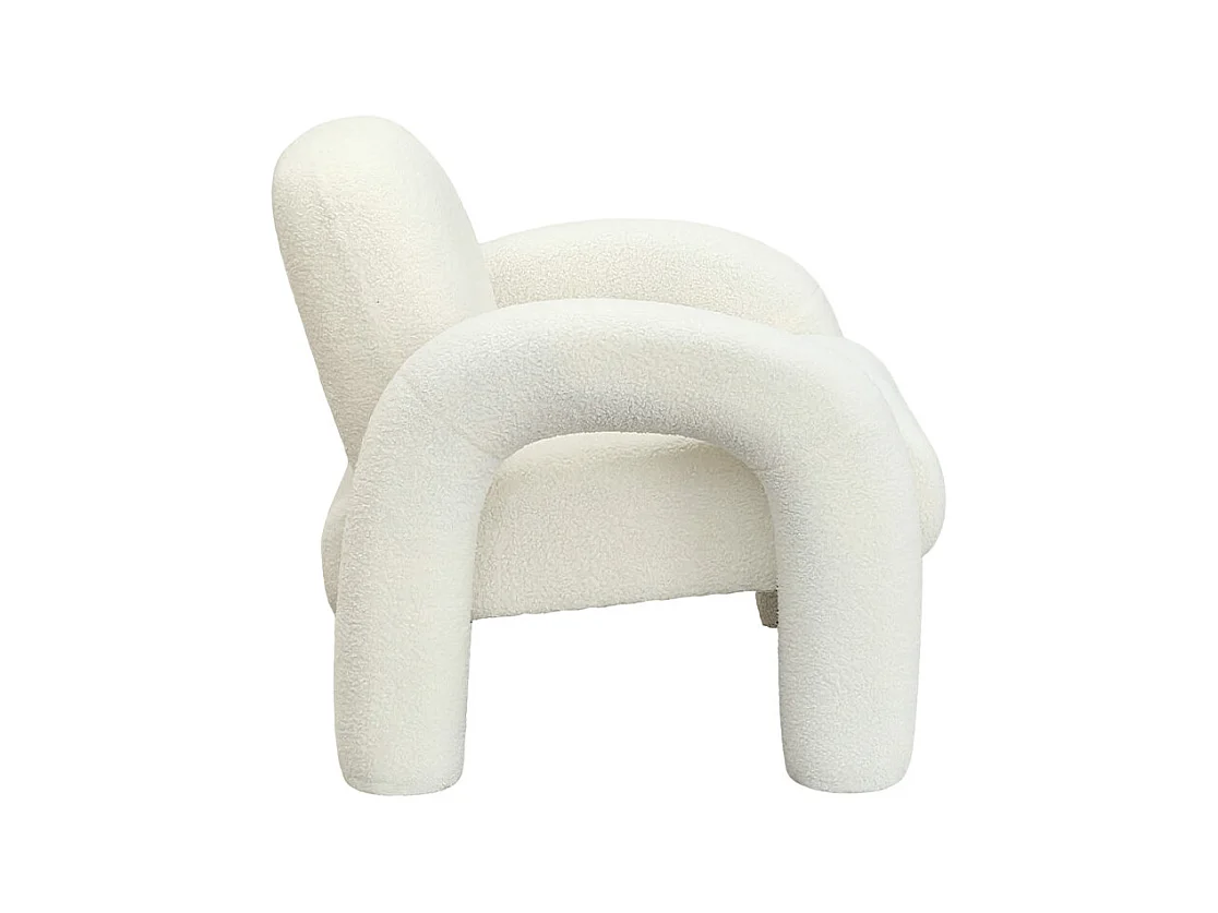 Mio - Fauteuil en tissu bouclette - Blanc