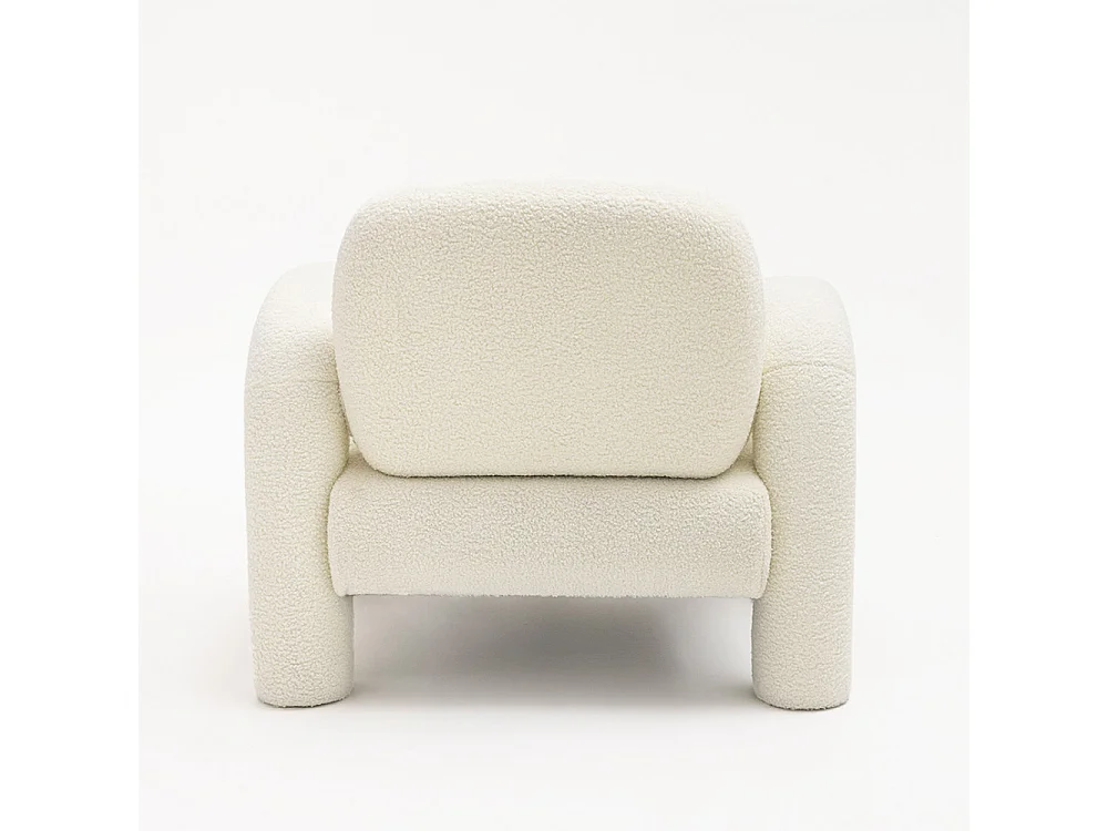 Mio - Fauteuil en tissu bouclette - Blanc