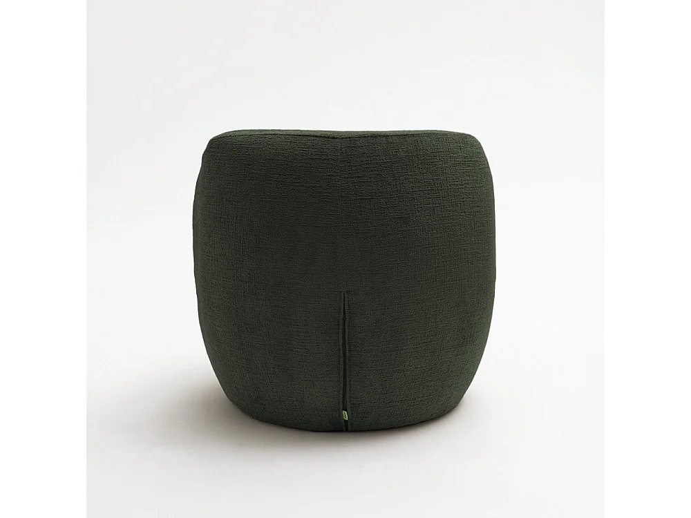 Mo - Fauteuil rond en tissu chenille - Vert kaki