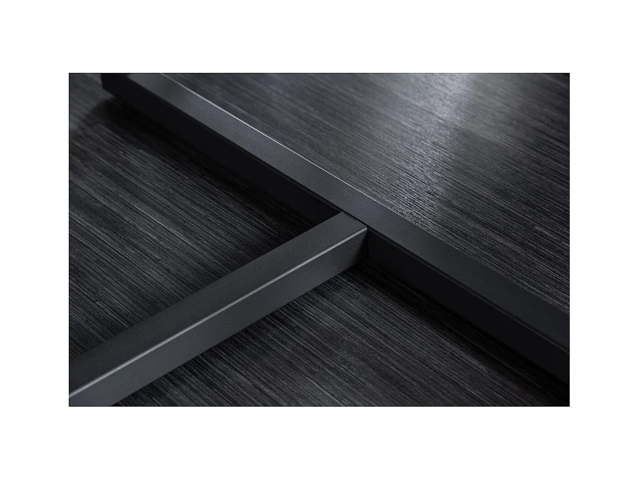 Table de salle à manger SIRAVA – Rectangulaire 200 cm – Effet marbre blanc et structure métal