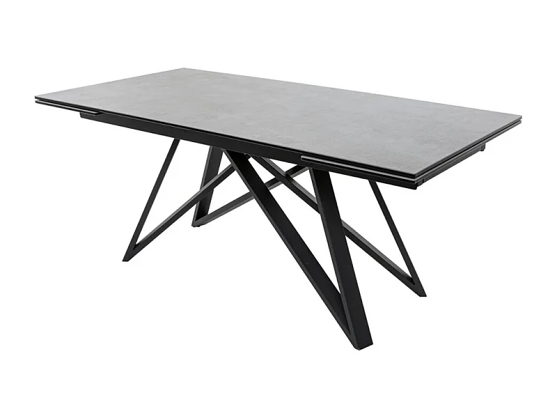 Table de salle à manger LIXOR – Extensible 180 à 260 cm – Plateau effet ciment et structure métal