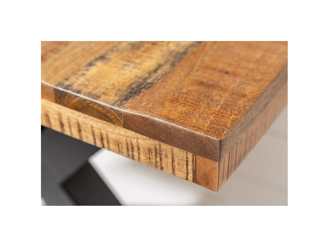 Eettafel LODEN - Massief gelakt mangohout - 240 cm - Industriële stijl