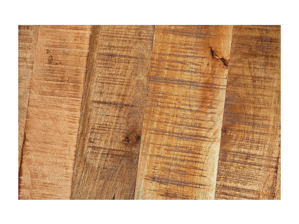 Table de salle à manger LODEN – Bois massif de manguier verni – 200 cm – Style industriel